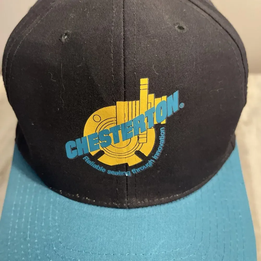 Vintage Chesterton Hat Vintage Black Teal Snapback Trucker Cap Rare